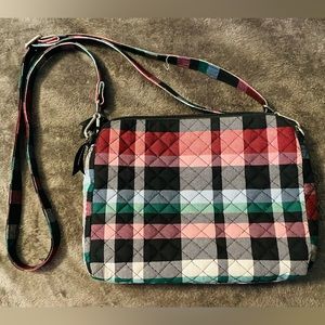 Vera Bradley triple compartment crossbody- Ribbons Plaid